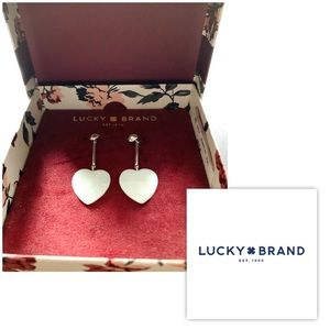 Lucky Brand Pearl Heart Earrings